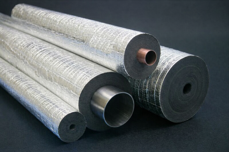 Reflective insulation pipes in line